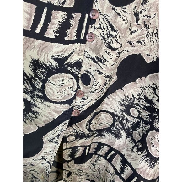 VTG Adrian Jordan 100% Silk Women Abstract Long Sleeve Button Up Top Plus Sz 26 - Picture 13 of 15